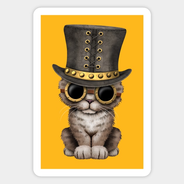 Cute Steampunk Kitten Magnet by jeffbartels